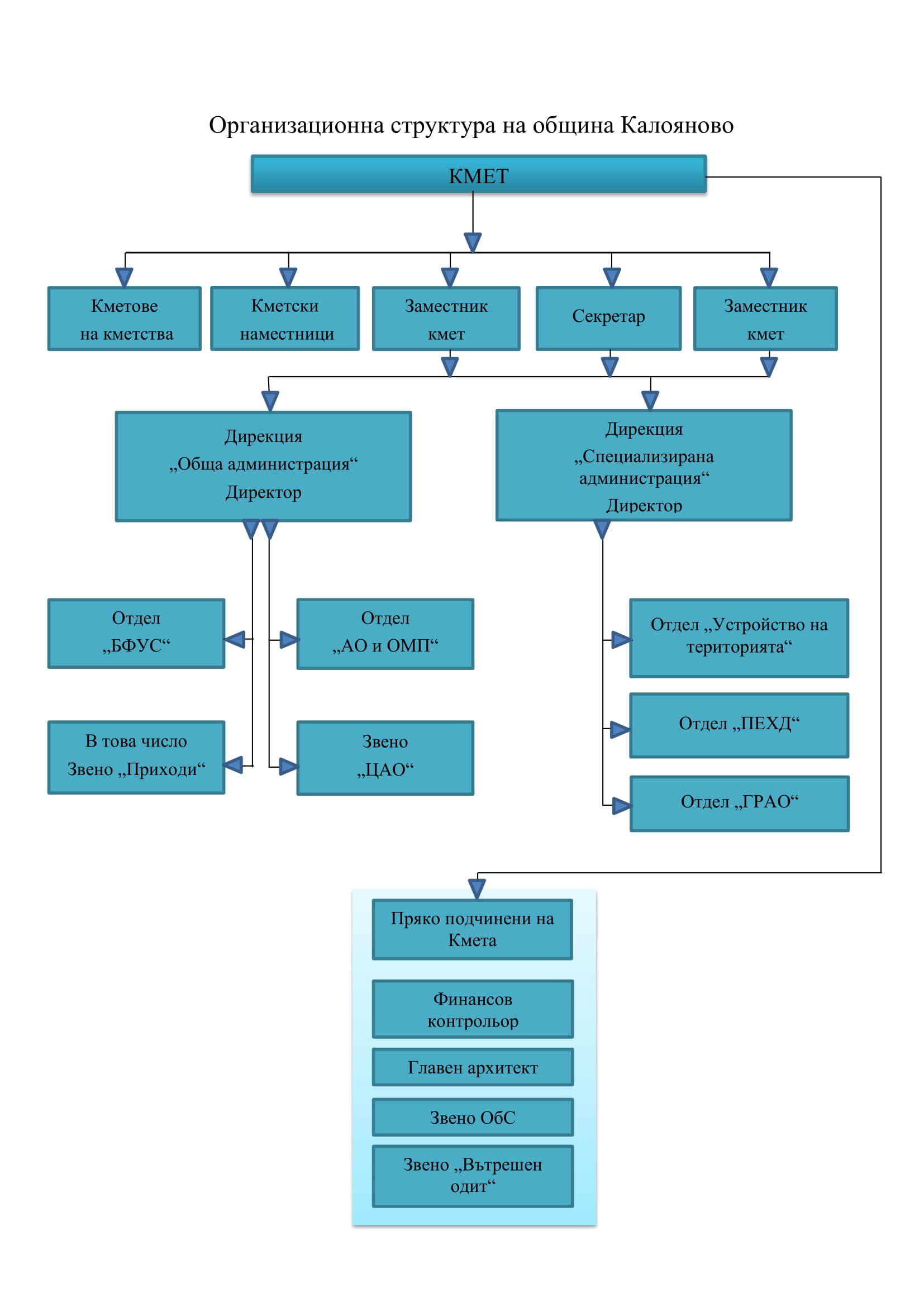 графика на организационната структура на общината